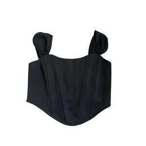 Small Altar'd‎ State Crop Top Corset Boning Back Zipper Black